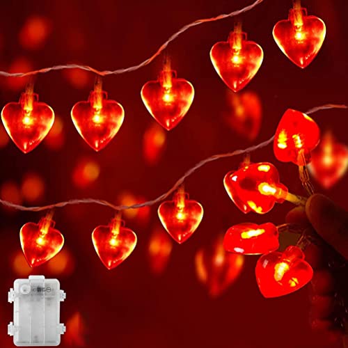 HUSHUI Liebe Herzförmige Lichterketten, LED Lichterketten 6 Meter 40 LEDs Herz Liebe Valentinstag Lichter Hochzeitsfeier Geburtstag Wohnkultur von HUSHUI