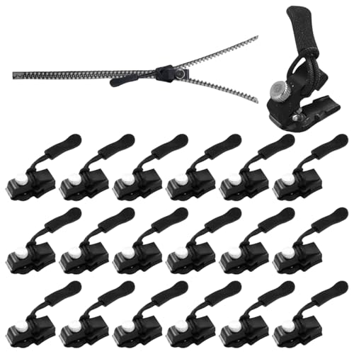 24 Stück Black Reisverschluss Reparaturset, 3 Größen Reißverschluss Reparatur Set, Abnehmbares Ersatz Reissverschluss Reparatur Set, Reisverschluss-Zipper Ersatz für Mantel, Ruckäcke von HUTHUHNHN