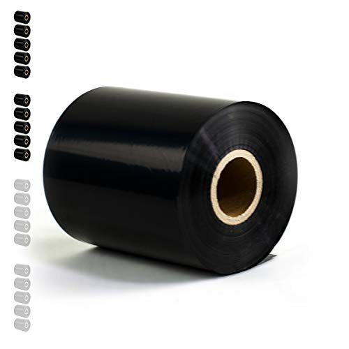 10 Rollen - Thermotransferfolie Harz Premium Qual: 318 | 110mm x 300m (Breite x Länge) | Farbe: schwarz | Thermotransfer Farbband für Industriedrucker | HUTNER von HUTNER