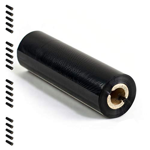 20 Rollen - Thermotransfer Farbband mit NUT 1/2 Zoll (ca. 13mm) HARZ Premium Qual: 318 | 110mm x 74m (Breite x Länge) | Farbe: schwarz | Thermotransferrolle für Desktopdrucker | HUTNER von HUTNER