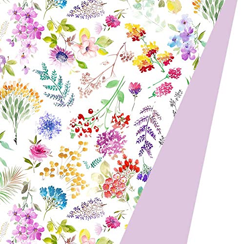 FSC große Rolle Geschenkpapier Blumenwiese 70 cm x 175 m | 80 g/m² Secare Rolle | HUTNER von HUTNER