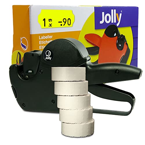 Preisauszeichner Set Jolly C6 inkl. 5 Rollen 26x12 Preisetiketten - leucht-gelb permanent | Auszeichner Jolly | HUTNER von HUTNER