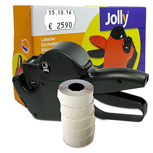 Preisauszeichner Set Jolly S14 inkl. 5 Rollen 26x16 Preisetiketten - weiss permanent | MHD Datumsauszeichner | HUTNER von HUTNER