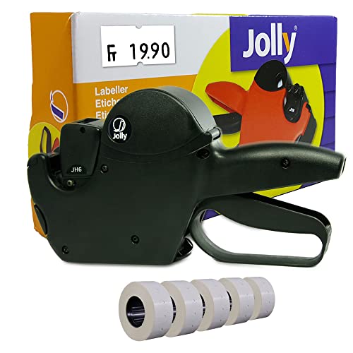 Preisauszeichner Set Jolly H6 inkl. 5 Rollen 21x12RE Preisetiketten - weiss permanent | Auszeichner Jolly | HUTNER von HUTNER