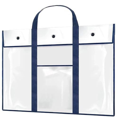 Künstler-Zeichenbrett Tasche Postertasche, transparenter Kunstportfolio-Behälter aus PVC, tragbarer Bulletinbretthalter mit Grifftasche, Mehrzweck-Poster for Studenten Für Poster Skizzieren(Transparen von HUWOYG