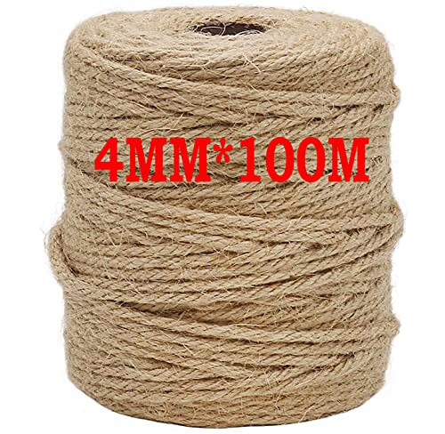 Natur Juteschnur Kordel,Sisalseil Jute Kordel 4x100m,Natur Juteband Hanfseil Juteschnur Paketschnur Juteseil,Bastelschnur Seil für Haushalt Garten DIY Kunsthandwerk Dekoration von HUYIYI