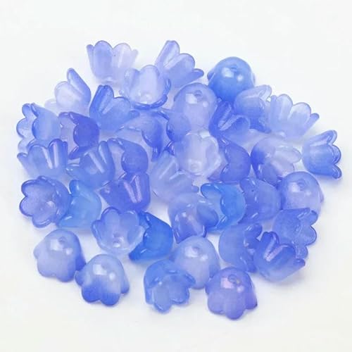 100 Stück 7 x 10 mm bunte Blumen-Acrylperlen, Charms, Perlenkappen, lose Abstandshalter zur Schmuckherstellung, DIY-Armband, Halskettenzubehör, 1–100 Stück von HUYTUY