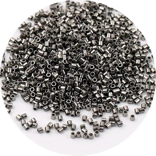 1000 Stück 1,6 mm metallische Glasperlen 11/0 undurchsichtige Farbabstandsperlen zur Schmuckherstellung, DIY-Handarbeiten, Nähen-029-1000 Stück 5 g 1,3 x 1,6 mm von HUYTUY