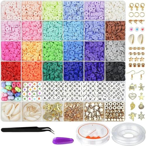 14400/4200/2400 Stück verschiedene Polymer-Tonperlen-Set zur DIY-Schmuckherstellung – handgefertigtes Kunsthandwerk für Armbänder, Halsketten, Ohrringe-5300CB von HUYTUY