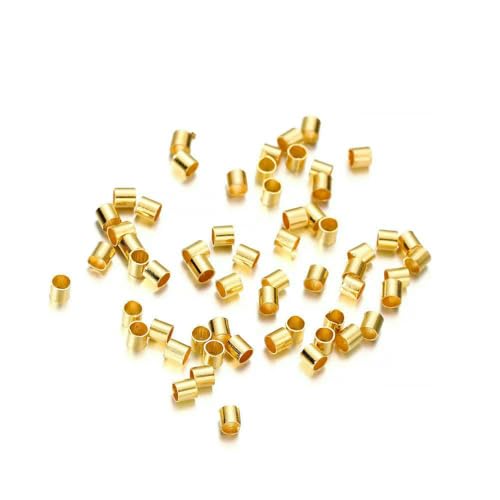 150–500 Stück 1,5 2,0 2,5 mm Goldkupferrohr-Quetschperlen Stopper-Abstandshalterperlen zur Schmuckherstellung Zubehör Halskette-Gold-1,5 mm von HUYTUY