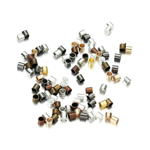 150–500 Stück 1,5 2,0 2,5 mm Goldkupferrohr-Quetschperlen Stopper-Abstandshalterperlen zur Schmuckherstellung Zubehör Halskette-Mehrfarbig-2,5 mm von HUYTUY