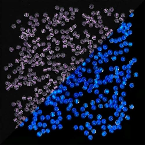 2 mm, 3,0 mm, 4,0 mm, leuchtende Glasperlen zur Schmuckherstellung, in der Nacht leuchtende runde Abstandsperlen für handgefertigte DIY-Accessoires-LPR-3,0 mm, ca. 220 Stück von HUYTUY