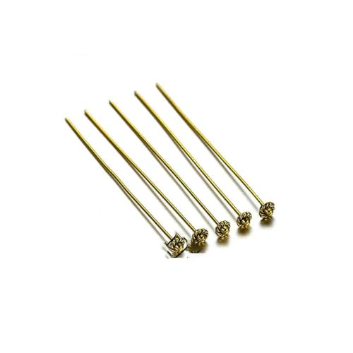 20 Stück 50 mm goldene Blumenkopfnadeln zur Schmuckherstellung, DIY-Perlen, Kugelnadeln, Nadeln, Befunde, Damenschmuckzubehör, Kopfnadel-1 Antikes Gold von HUYTUY