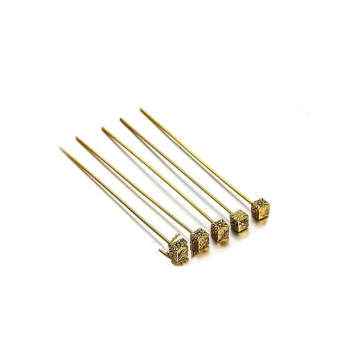 20 Stück 50 mm goldene Blumenkopfnadeln zur Schmuckherstellung, DIY-Perlen, Kugelnadeln, Nadeln, Befunde, Damenschmuckzubehör, Kopfnadel-6 Antikes Gold von HUYTUY