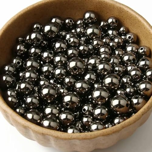 30–500 Stück 3 4 6 8 10 12 mm schwarzes Metall CCB runde Seed Spacer Acrylperlen zur Schmuckherstellung Zubehör DIY Zubehör Großhandel-4,0 mm 300 Stück von HUYTUY