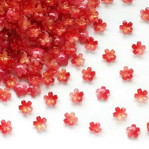 30 Stück 10 mm bunte kleine Lampwork-Perlen, Blumen-Kristallglasperlen zur Herstellung von Ohrringen, Schmuckherstellung, DIY-Bastelzubehör, 5–10 mm (30 Stück) von HUYTUY