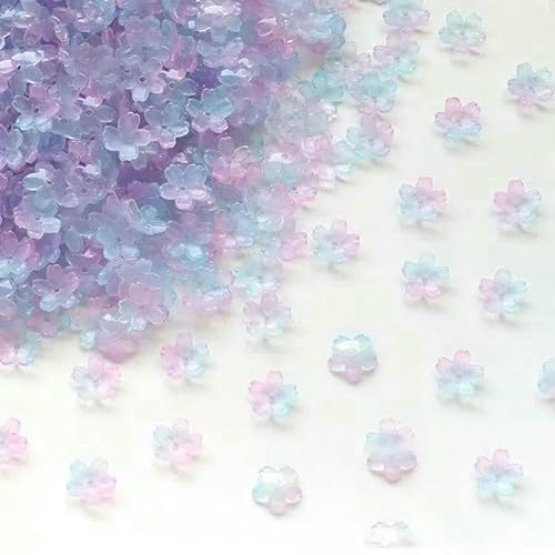 30 Stück 10 mm bunte kleine Lampwork-Perlen, Blumen-Kristallglasperlen zur Herstellung von Ohrringen, Schmuckherstellung, DIY-Bastelzubehör, 9–10 mm (30 Stück) von HUYTUY