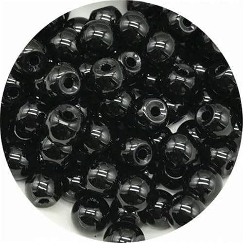 4,0 mm 6 mm 8 mm 10 mm Glasperlen, runde Form, lose Abstandsperlen zur Schmuckherstellung, DIY-Charms, Armbänder, Halskettenzubehör, 09–8 mm, 30 Stück von HUYTUY