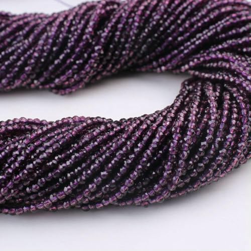 5 Stränge 2 mm 3 ... 0 mm Amethyst-Lila-Perlen, Hydro, runde facettierte Kristall-Abstandshalter-Glasperlen, Armband-Schmuckherstellung, Hydro42. Mittelviolett, 2 mm (ca. 925 Stück) von HUYTUY