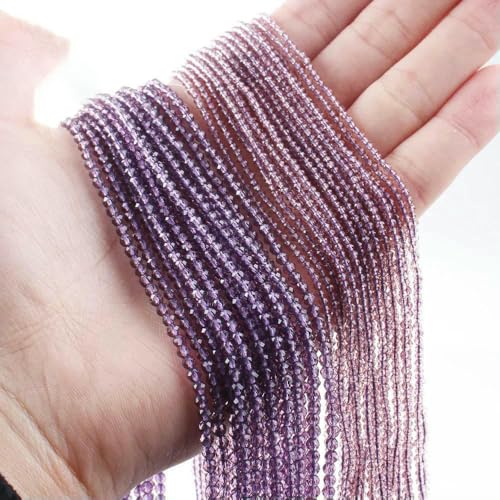 5 Stränge 2 mm 3 ... 0 mm Amethyst-Lila-Perlen Hydro, runde facettierte Kristall-Abstandshalter-Glasperlen, Armband, DIY-Schmuckherstellung - Hydro1.L.Amethyst-3 ... 0 mm (ca. 600 Stück) von HUYTUY