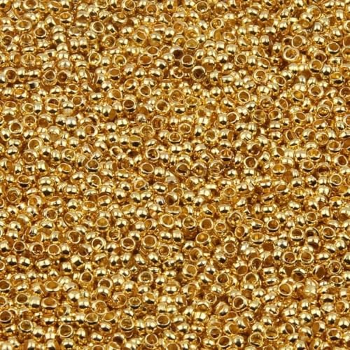 500 Stück/Los, goldfarbene Kugel-Quetschperlen, Durchmesser 2 2,5 3 mm, Stopper-Abstandshalterperlen für die Herstellung von DIY-Schmuckstücken, Zubehör-Goldfarbe-2,5 mm von HUYTUY