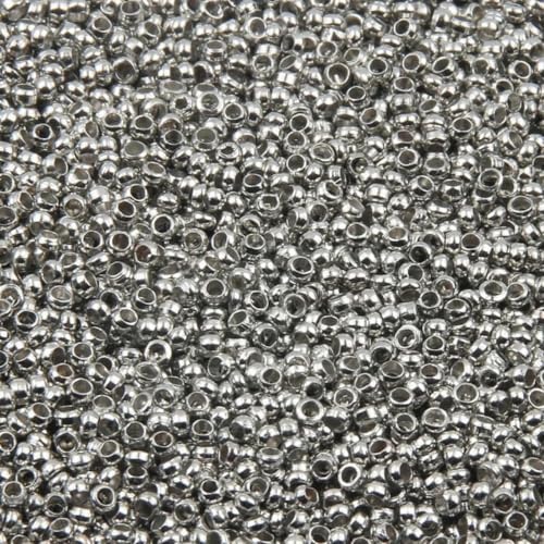 500 Stück/Los, goldfarbene Kugel-Quetschperlen, Durchmesser 2 2,5 3 mm, Stopper-Abstandshalterperlen für die Herstellung von DIY-Schmuckstücken, Zubehör-Rhodium-2,5 mm von HUYTUY