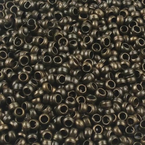 500 Stück Kupferkugel-Quetschperlen, Durchmesser 2 mm, 2,5 mm, 3,0 mm, Stopper-Abstandshalterperlen für DIY-Zubehör, Schmuckherstellung, Zubehör, Bronze, 2 mm, 500 Stück von HUYTUY