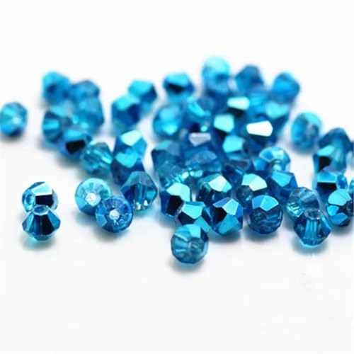 Hellviolette Farbe, 100 Stück, 4,0 mm, doppelkegelförmiger österreichischer Kristallperlen-Charm, Glasperlen, lose Abstandsperlen zur Herstellung von DIY-Schmuck, ran, grün, blau von HUYTUY