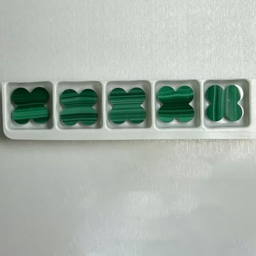 Natürlicher grüner Malachit, roter Achat, 13 x 13 x 2 mm, schwarzer Onyxstein, grüner Malachit, 10 x 10 x 2 mm, 5 Stück von HUYTUY