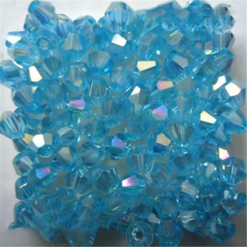 Sale: U Pick Color 3,0 mm 4,0 mm 6 mm 8 mm Bicone Austria Kristallperle Charm Glasperle Lose Abstandsperle für DIY Schmuckherstellung-Seeblau ab-4,0 mm 100 Stück pro Beutel von HUYTUY