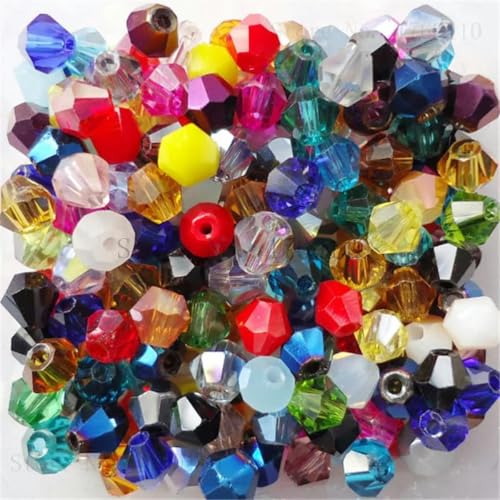 Sale: U Pick Color 3,0 mm 4,0 mm 6 mm 8 mm Bicone Austria Kristallperle Charm Glasperle Lose Abstandsperle für DIY Schmuckherstellung-gemischt-3,0 mm 100 Stück pro Beutel von HUYTUY