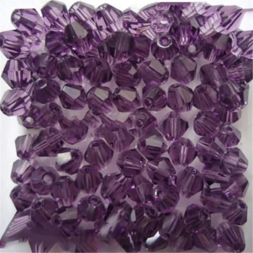 Sale: U Pick Color 3,0 mm 4,0 mm 6 mm 8 mm Bicone Austria Kristallperle Charm Glasperle Lose Abstandsperle für DIY Schmuckherstellung-lila-4,0 mm 100 Stück pro Beutel von HUYTUY