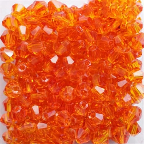 Sale: U Pick Color 3,0 mm 4,0 mm 6 mm 8 mm Bicone Austria Kristallperle Charm Glasperle Lose Abstandsperle für DIY Schmuckherstellung-orange-4,0 mm 100 Stück pro Beutel von HUYTUY