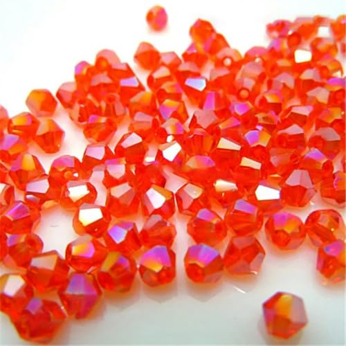 Sale: U Pick Color 3,0 mm 4,0 mm 6 mm 8 mm Bicone Austria Kristallperle Charm Glasperle Lose Abstandsperle für DIY Schmuckherstellung-orange ab-3,0 mm 100 Stück pro Beutel von HUYTUY