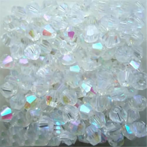 Sale: U Pick Color 3,0 mm 4,0 mm 6 mm 8 mm Bicone Austria Kristallperle Charm Glasperle Lose Abstandsperle für DIY Schmuckherstellung-weiß ab-4,0 mm 100 Stück pro Beutel von HUYTUY