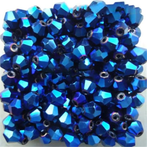 Sale: U Pick Color 3,0 mm 4,0 mm 6 mm 8 mm Bicone Austria Kristallperle Charm Glasperle lose Abstandsperle für DIY Schmuckherstellung - glänzendes Blau - 6 mm 48 Stück pro Beutel von HUYTUY