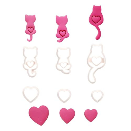 6 Stücke Stilvoller Schmuck Set Mit Kleinen Katzen Clay Cutter Designs Für Valentinstag Und Besondere Anlässe von HVRFJXI