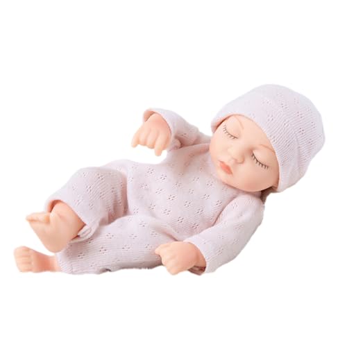 HVRFJXI 7-Zoll Baby Puppen Lebensechte Wiedergeborene Puppen Spielzeug Geburtstagsgeschenk Realistische Und Sanft Berührende Säuglingspuppe Mit Kleidung Augen Schließen von HVRFJXI