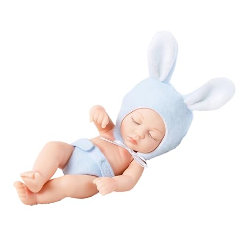 HVRFJXI 7-Zoll Baby Puppen Lebensechte Wiedergeborene Puppen Spielzeug Geburtstagsgeschenk Realistische Und Sanft Berührende Säuglingspuppe Mit Kleidung Augen Schließen von HVRFJXI