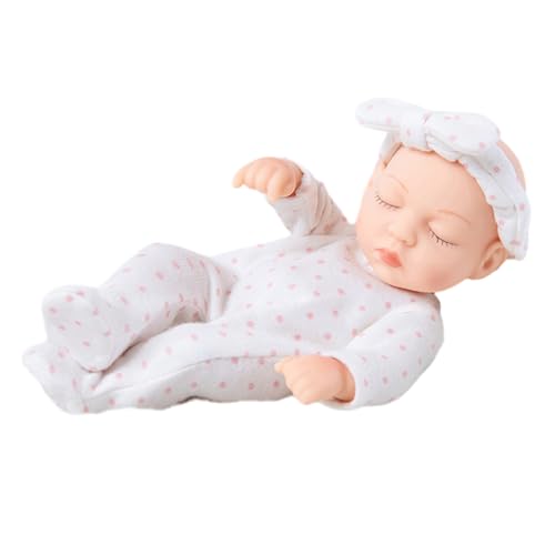 HVRFJXI 7-Zoll Baby Puppen Lebensechte Wiedergeborene Puppen Spielzeug Geburtstagsgeschenk Realistische Und Sanft Berührende Säuglingspuppe Mit Kleidung Augen Schließen von HVRFJXI