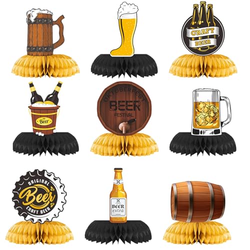 HVRFJXI Oktoberfest Thema Wabenförmige Tischdekoration 9 Stück Bayerische Elegante Tafelaufsätze Zubehör Für Bierfest von HVRFJXI