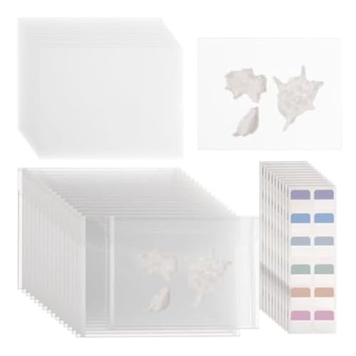 HVVENTY 1 Set Clear Stamp Aufbewahrungsset mit Indexetiketten Leeres Clear Stamp Aufbewahrungsset Kit für Scrapbooking Zubehör von HVVENTY