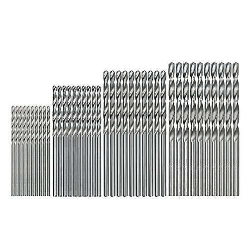 HVVENTY Mini-Bohrer-Set, 0,5 mm - 2,0 mm, gerader Schaft, winzige Mini-Bohrer, vollgeschliffene HSS-Spiralbohrer für Dil, 40 Stück von HVVENTY