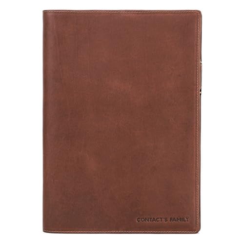 HVVENTY Retro Leder Buchumschlag Sleeve Protector mit Stifthalter Business Notizblock Notizbuch Buch Hülle Büro Schulbedarf B5 von HVVENTY