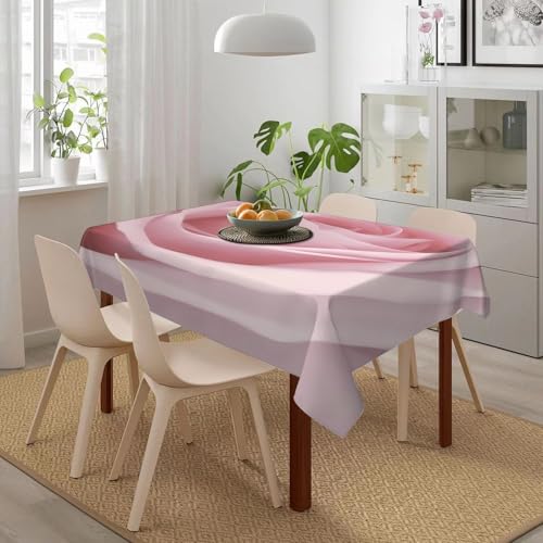 HWFOI Tischdecke Abwaschbar Rechteckig Fleckschutz Tischwäsche Wasserdicht Tischtuch Esszimmer,Küche,Garten,Party,Blume Rose für Grußkarte,152x228cm von HWFOI