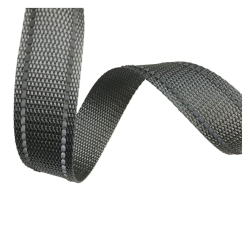 HWJFDC Gurtband 15 mm, 45,7 m, reflektierende Leine, Polyester-Gurtband, 1 mm dick, DIY-Haustierhalsband, Rucksackgurt, Gürtel, Nähzubehör, 10 Farben(Gray 15mm) von HWJFDC