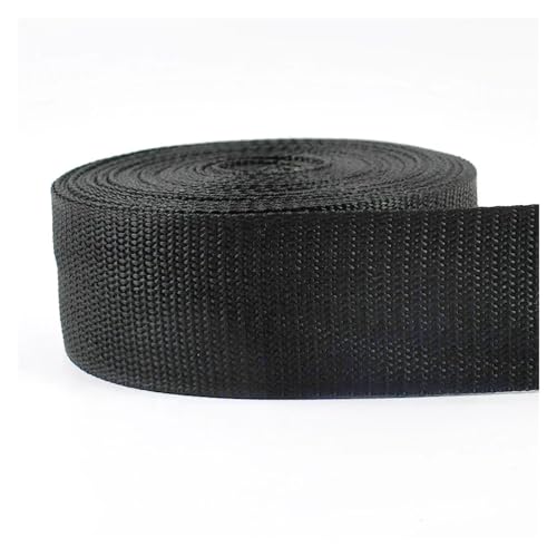 HWJFDC Gurtband 5 Meter 20–50 mm Polypropylen PP Nylon Gurtband for Gürtelband Hundehalsband Geschirr Outdoor Band Kleidungsstück Schuhe Band(Black,32mm) von HWJFDC