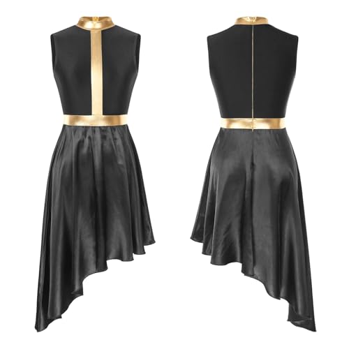 HWJFDC Moderne Ballettkostüme Lyrisches Tanzkleid for Damen, modernes zeitgenössisches Ballettkostüm, ärmellos, Netzstoff, Tüll, hoher und niedriger Rock, Lob, liturgische Tanzkleidung(Black,XXL) HWJFDC Moderne Ballettkostüme Lyrisches Tanzkleid for Damen, modernes zeitgenössisches Ballettkostüm, ärmellos, Netzstoff, Tüll, hoher und niedriger Rock, Lob, liturgische Tanzkleidung(Black,XXL) von HWJFDC