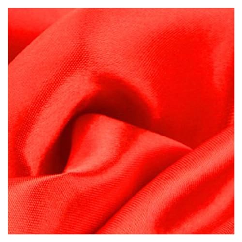 HWJFDC Satin-Stoff, Polyester-Satin-Stoff, hochwertige Simulation, Seide, Geschenkbox, Futter, Stoff, einfarbig, DIY, Nähpuppenkleid, Rot, 100 x 150 cm von HWJFDC