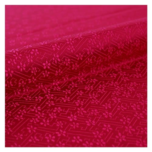 HWJFDC Satin-Stoff, Satin-Kleiderstoff, Brokat, Jacquard-Stoffe für Cheongsam und Kimono, Material für DIY-Nähtaschen (Zaohong) von HWJFDC